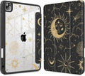 Tuiklol Case for iPad Pro 12.9 Inch M2 Case 2022 2021 2020 2018 Generation 6th/5th/4th/3rdBuilt-in Pencil 2nd Holder Clear Transparent Protective Back Shell CoverMoon and Star