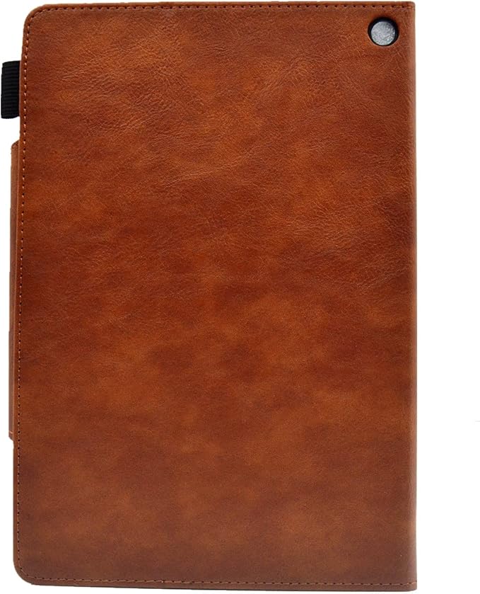 Folio Case for Amazon Kindle Fire HD 8/Fire HD 8 Plus (12th/10th Generation 2024/2022/2020) 8 UUcovers PU Leather Magnetic Smart Cover with Stand/Pencil Holder/Pockets [Auto Sleep/Wake] Brown