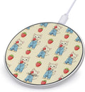 Cute Cat Strawberry Wireless Charger Anti-Slip Wireless Charging Pad Slim Charger Mat for Men Women