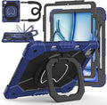 Case for iPad Air 13 Inch Case M4 2026/M3 2025/ M2 2024 Auorld for iPad Air 13 Inch Case M4 2026 Case with Screen Protector 360 Degree Rotating Stand Shoulder Strap Pencil Holder Navy Black
