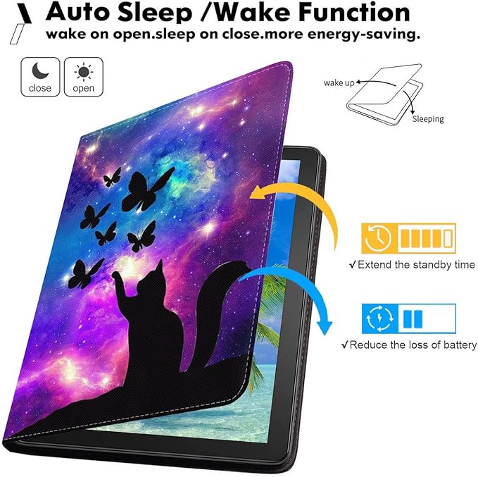 Galaxy Nebula Cat and Butterfly