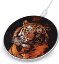 Tiger in Fire Wireless Charger Fast Wireless Charging Pad with USB Cable 10W Anti-Slip Magnetic Wireless Charger Portable Slim Charger Puck Travel Charging Station