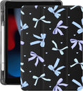 Idocolors Case for iPad 11 inch (A16 Chip) 2025 Generation 11th / iPad 10.9 inch 2022 10th Gen Built-in Pencil Holder with Soft TPU Shockproof Back Shell Auto Wake/Sleep Blue Bow-Black