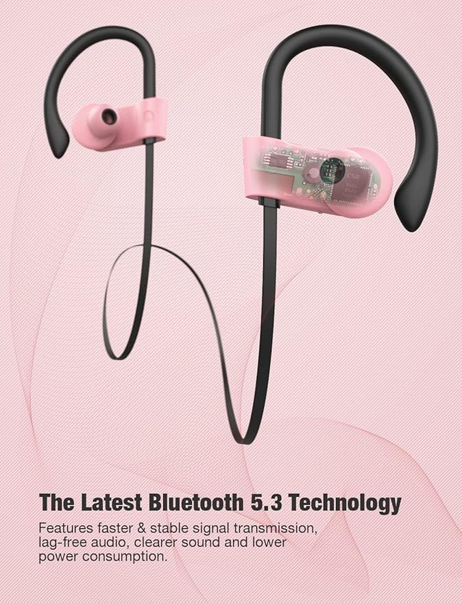 Otium Bluetooth Headphones Wireless Earbuds Headsets Wireless Earbuds Bluetooth Earphones IPX7 Waterproof 15 Hours Playtime Running Sports Workout