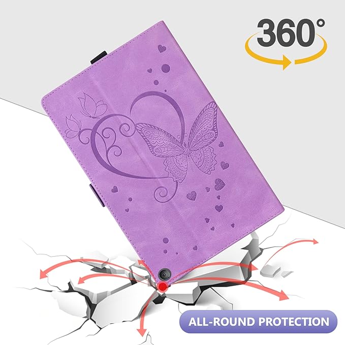 Dteck Case for All-New Amazon Fire HD 10 Tablet 13th Generation 2023 10.1 HD 10 &amp 10 Plus Tablet 11th Generation 2021 CoverMulti-Angle Stand Slim Folio Shockproof Protective Wallet Case Purple