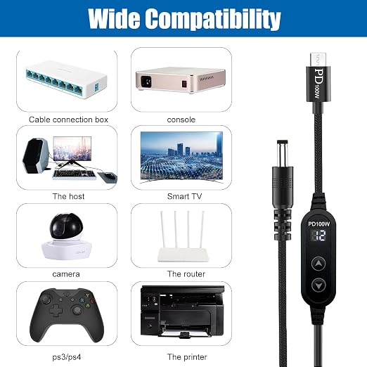 Black-100W usb c to dc cable