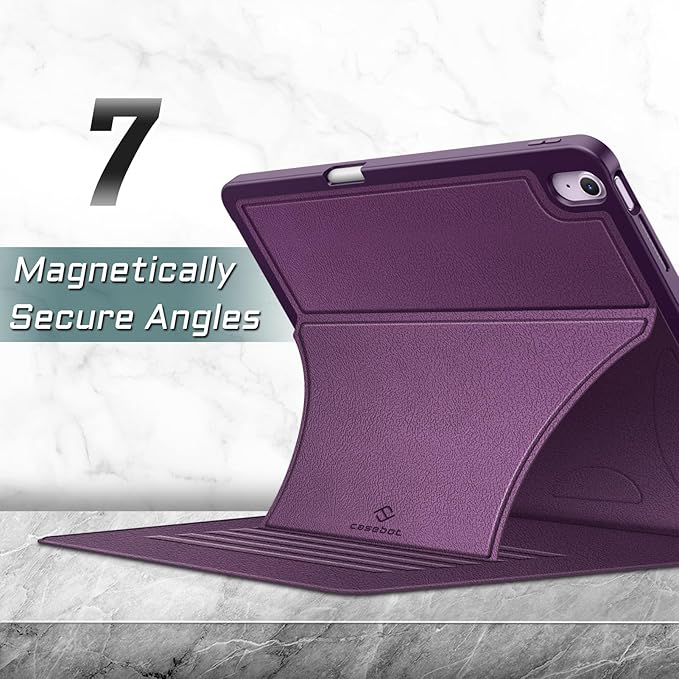 Fintie Magnetic Stand Case for iPad Air 13-inch M4/M3/M2 (2026/2025/2024) - Multiple Angles Shockproof Rugged Soft TPU Cover with Pencil Holder Auto Sleep/Wake Purple
