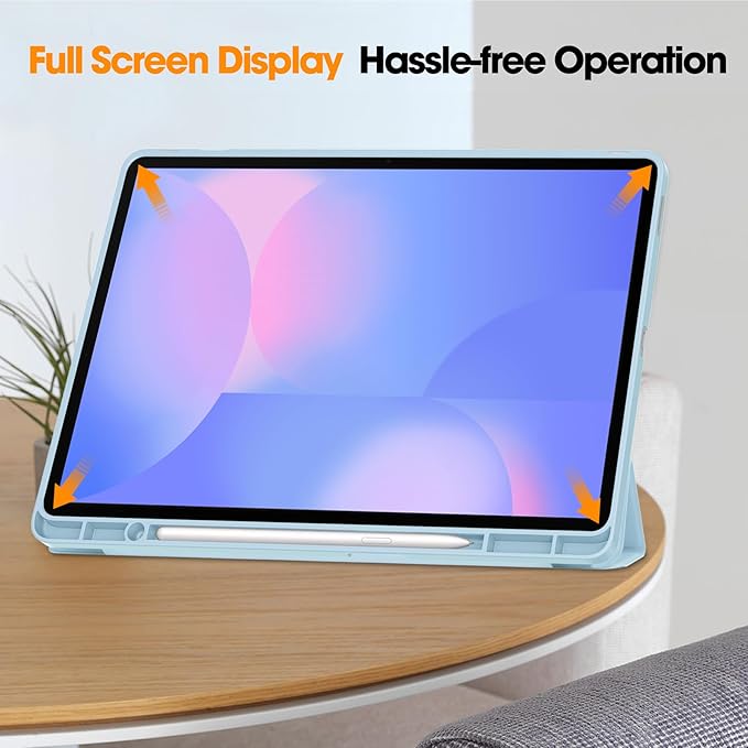 for Galaxy Tab S10 FE Plus Case 13.1 Inch 2025 (Model: SM-X620/SM-X626B) Trifold Stand Cover with S Pen Holder [Auto Wake/Sleep] PU Leather + Soft TPU Back Shell for Tab S10 FE+ 13.1Blue