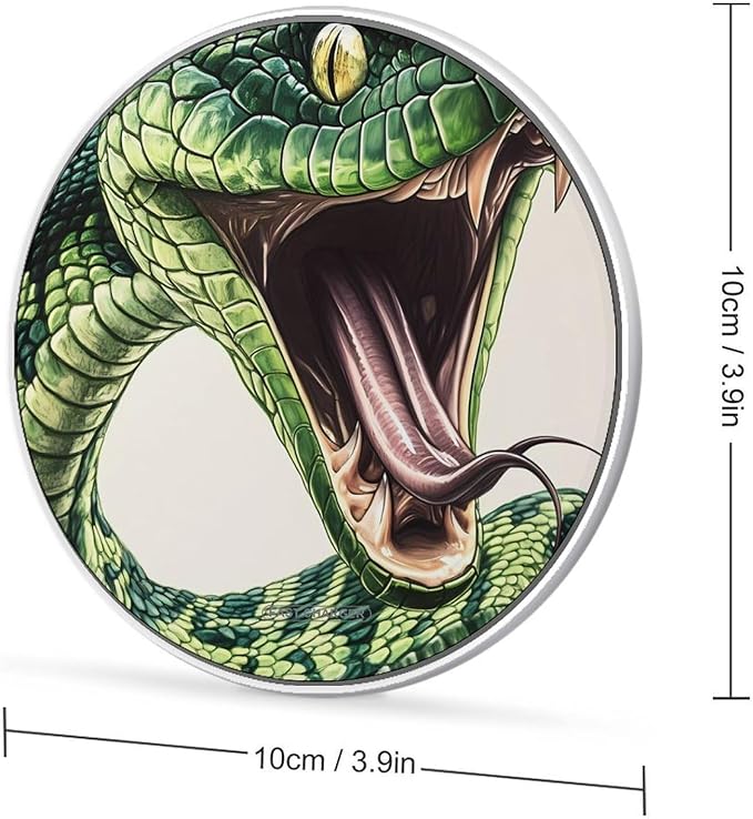 Green Snake Phone Charger Magnetic Charging Pad Anti-Slip with USB Cable