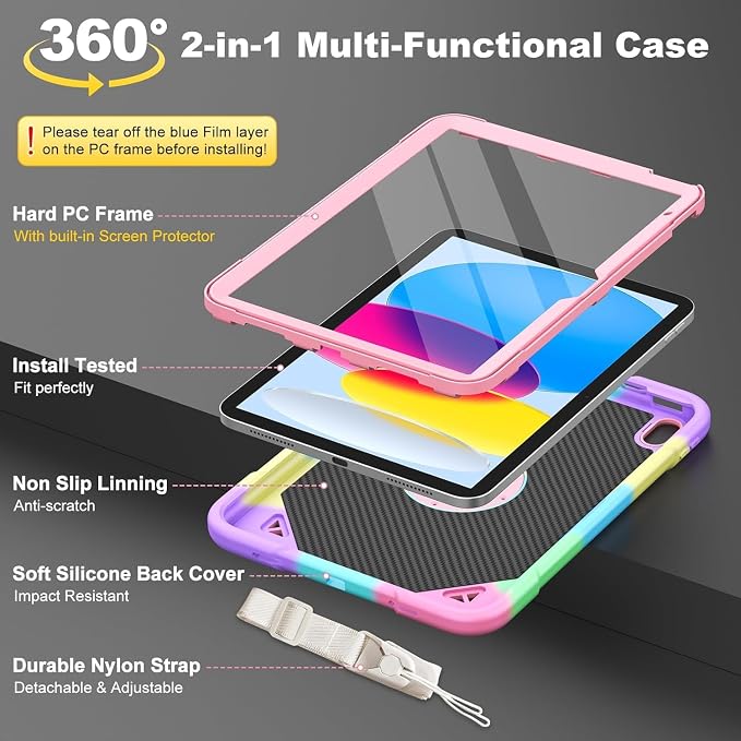 iPad 11-inch (A16) 2025/iPad 10.9 Case-Colorful