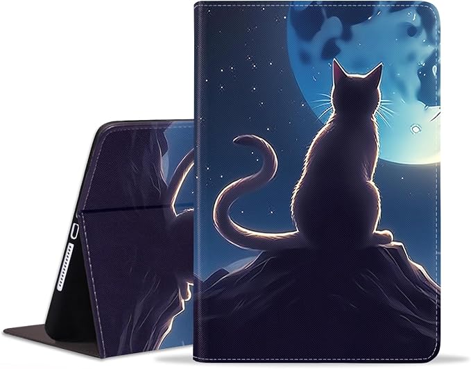 Cartoon Cat Under The Moon