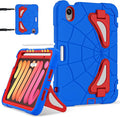 Case for iPad mini 7 (A17 Pro) 2024 iPad mini 6 2021 8.3-Inch Kids Friendly Shockproof Cover with Kickstand Shoulder Strap Pen Holder Support Pencil Pro &amp Pencil USB-C Blue Red