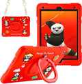 Case for iPad 9th/8th/7th Generation iPad 10.2 Inch 2021/2020/2019 Funny Cartoon Silicone 3D Panda Design Kids Case Heavy Duty Protection with Stand/Pencil Holder/Shoulder Strap