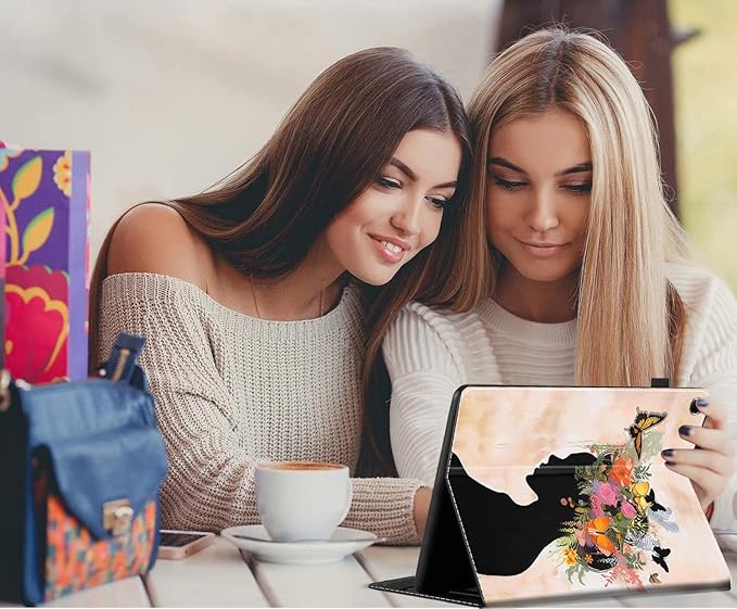 Case Fits Amazon Kindle Fire HD 8 &amp 8 Plus Tablet (12th Generation/10th Generation 2022/2020 Release) 8 Multi-Angle Smart Stand Cover Auto Sleep/WakeButterfly Girl