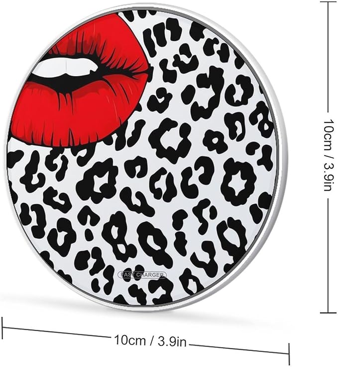 Leopard Kiss Wireless Charger Anti-Slip Wireless Charging Pad Slim Charger Mat for Men Women