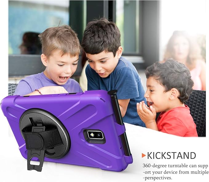 Case for Samsung Galaxy Tab Active 2 8.0 T390 T395 T397 Military Grade [15 ft Drop Tested] Full-Body Shockproof Protective Cover with 360° Rotation Stand Hand Strap &amp Pencil Holder