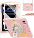 BRAECN Case for iPad Pro 11 inch M5 2025 &amp M4 2024 4 Layers Heavy Duty Full-Body Protection Screen Protector Pencil Holder 360° Rotating Handle Kickstand Shoulder Strap Kids Friendly