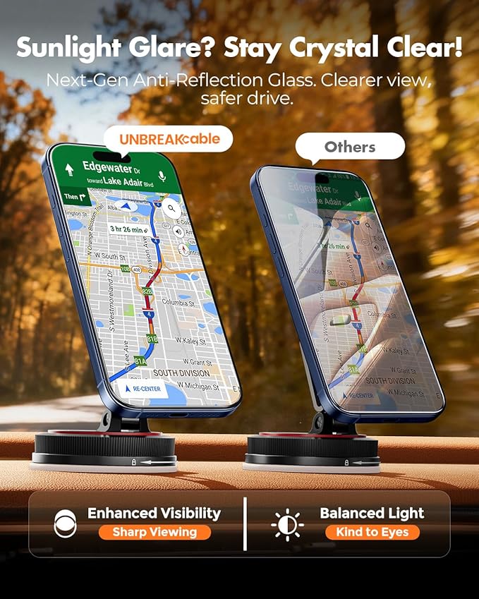 UNBREAKcable 2 Pack for iPhone 15 Pro Max Screen Protector AR Anti Reflection 9H+ Tempered Glass Anti-Glare Enhanced Clarity Anti-Blue Light Polishing Cloth Included