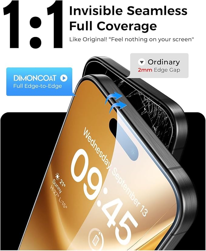 DIMONCOAT 4-PACK Privacy Screen Protector Compatible with iPhone 16 Pro Max [Auto Alignment Kit] [10X Military Protection] 16 Pro Max 6.9 inch Tempered Glass Film [Case Friendly]