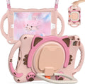 BATYUE Case for iPad mini 5/4/3/2/1 iPad mini Cover 7.9inch for Kids with Rotating Stand/Pencil Holder/Carrying Strap Non-Toxic &amp eco-Friendly Silicone ChildproofCute Cat for Kids Boys Girls (P