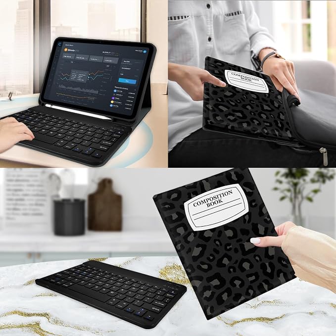 Notebook Leopard Black Grey