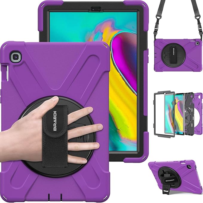 BRAECN for Samsung Galaxy Tab S5e Case 10.5 inch 2019 Heavy Duty Shockproof Case with 360 Rotating Kickstand/Hand Strap&ampShoulder Strap for Galaxy Tab S5e 10.5‘’ Tablet SM-T720/SM-T725