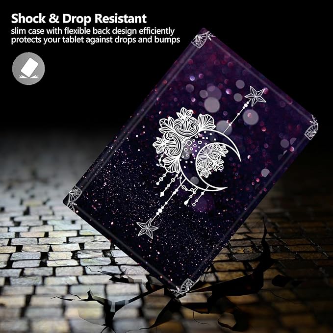 DIGTIALLL Case for iPad Air 5th/4th Generation (2022/2020 Release) 10.9/iPad Pro 11 2022/2021/2020 Release PU Leather Smart Premium Stand Protective Cover with Auto Sleep/WakeMoonflower