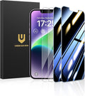 UNBREAKcable 4PCS Screen Protector for iPhone 14-2 Privacy Tempered Glass+2 Clear Glass Double Shatterproof [Easy Installation Frame] [9H Hardness] [Case Friendly] Anti-Scratch for iPhone 6.1 inch