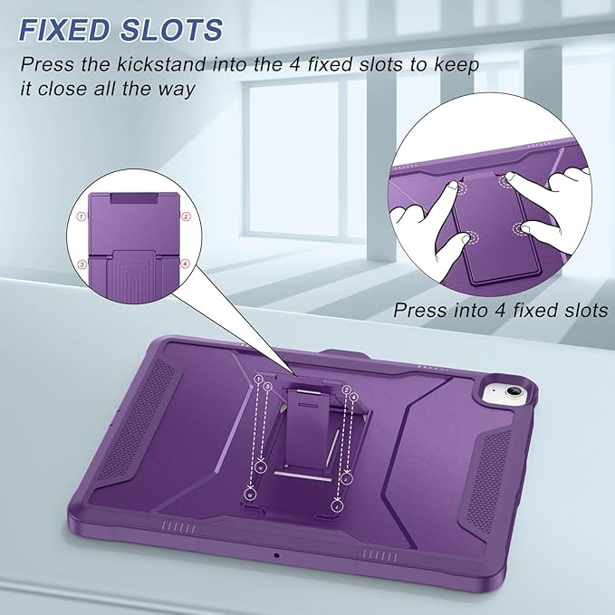 Soke Case for iPad Air 13-Inch M4 2026 M3 2025 &amp M2 2024with Built-in Screen Protector and Kickstand Rugged Full-Body Heavy Duty Protective Cover for Apple iPad Air 13 - Purple