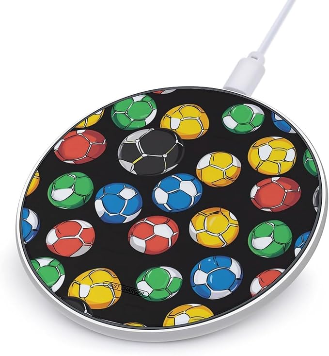Soccer-Football Wireless Charger Anti-Slip Wireless Charging Pad Slim Charger Mat for Men Women