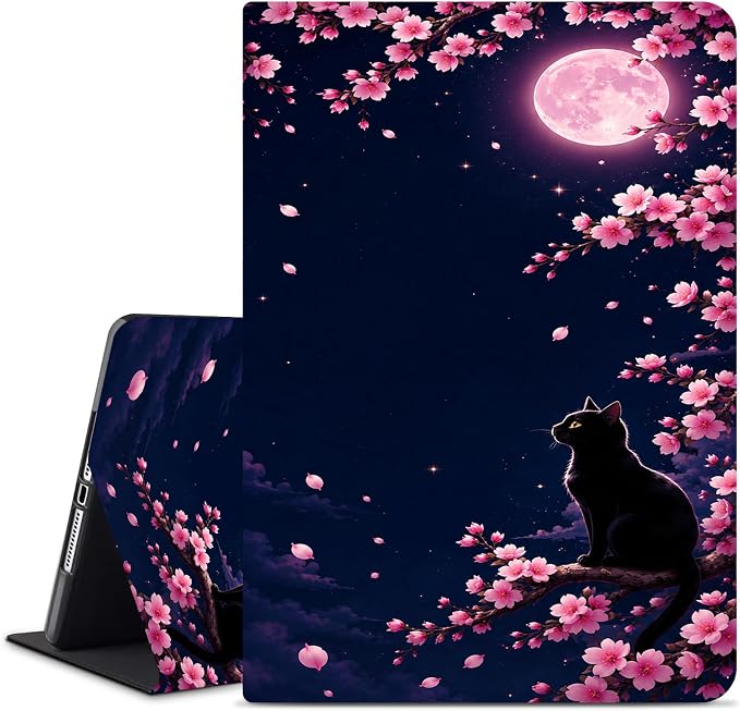 Cherry Blossom Black Cat
