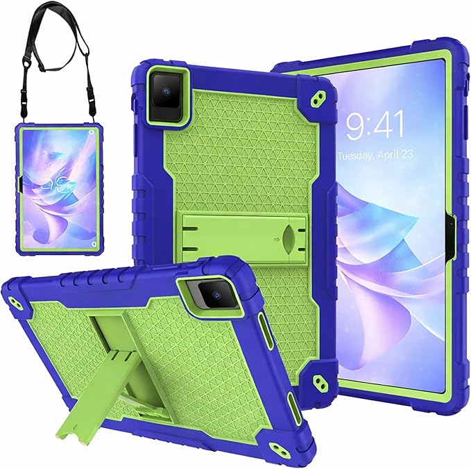 for TCL TAB 10 NXTPAPER 5G 10.4 Inch Tablet case Hybrid Shockproof Silicone Gel Protective Cover with Kickstand for TCL TAB 10 NXTPAPER 5G 10.4 Inch 2025 (9199S) (Navy/Green)