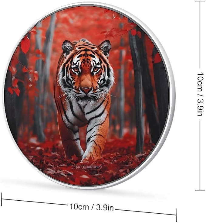 Tiger Wireless Charger Anti-Slip Wireless Charging Pad Slim Charger Mat for Men Women