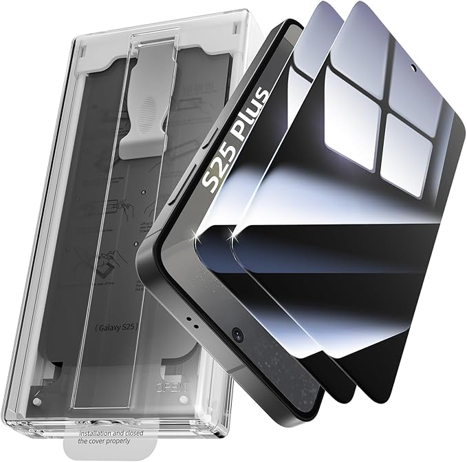 X-it for Samsung Galaxy S25 Plus Screen Protector Privacy 6.7 [Auto Alignment/Dust Removal]Bubble-Free[100% Ultrasonic Fingerprint ID] Easy Installation Full Coverage Anti-Spy [Non-Glass] 2 Packs