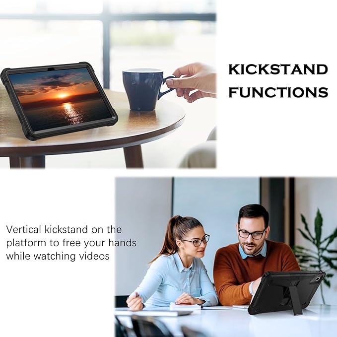 YINLAI for Lenovo Tab M11 Case 11-inch 2024 (TB-330FU) with Kickstand 3 in 1 Hybrid Men Women Kids Heavy Duty Shockproof Protective Tablet Hard Back Cover for Lenovo Tab M11 Black