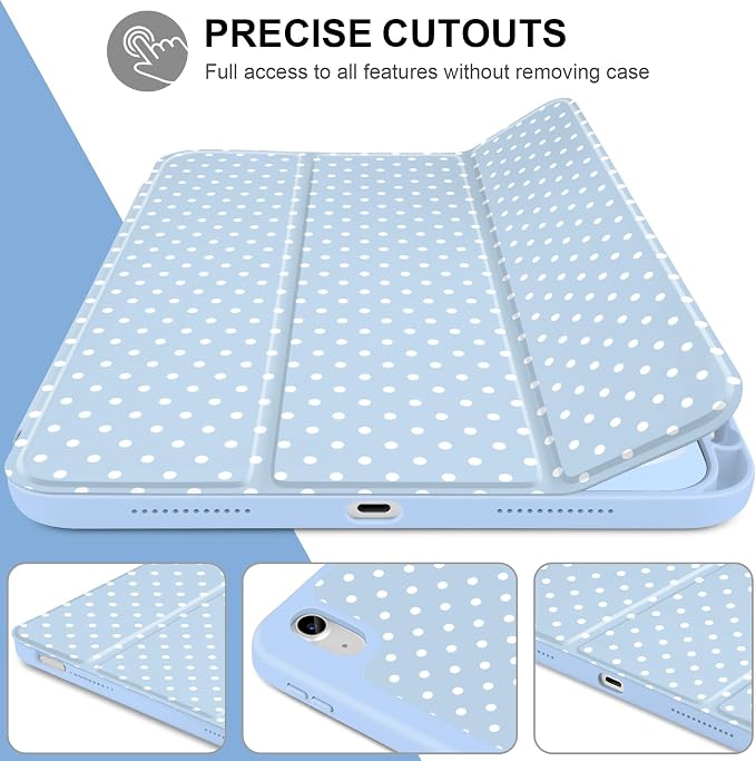 White Polka Dot & Blue