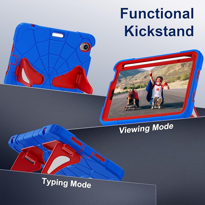 Case for iPad mini 7 (A17 Pro) 2024 iPad mini 6 2021 8.3-Inch Kids Friendly Shockproof Cover with Kickstand Shoulder Strap Pen Holder Support Pencil Pro &amp Pencil USB-C Blue Red