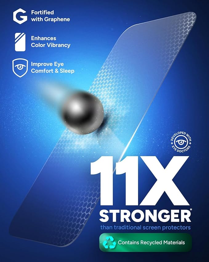 ZAGG InvisibleShield Glass XTR4 iPhone 16/15 Screen Protector - Blue-Light Filtration 11X Stronger Scratch &amp Smudge-Resistant Surface Anti-Reflective Technology Install Tray Included