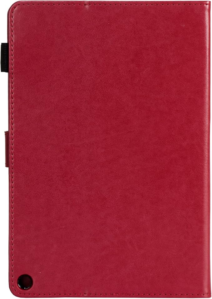 Case for Kindle Fire HD 10 &amp HD 10 Plus 10.1 (13th/11th Generation 2023/2021) Stand Embossed PU Leather Magnetic Wallet Cover with Pencil Holder/Pockets [Auto Wake/Sleep] Red Butterfly