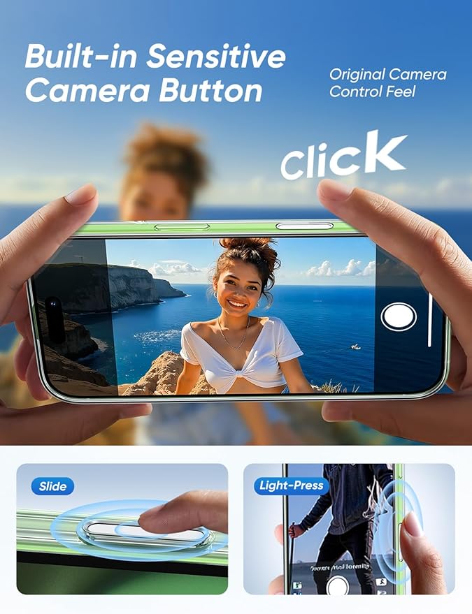 MAGIC JOHN for iPhone 17 Case [Camera Control Button] [Compatible with MagSafe] Scratch-Resistant Cover Military-Grade Shockproof Magnetic Phone Case for iPhone 17 Clear