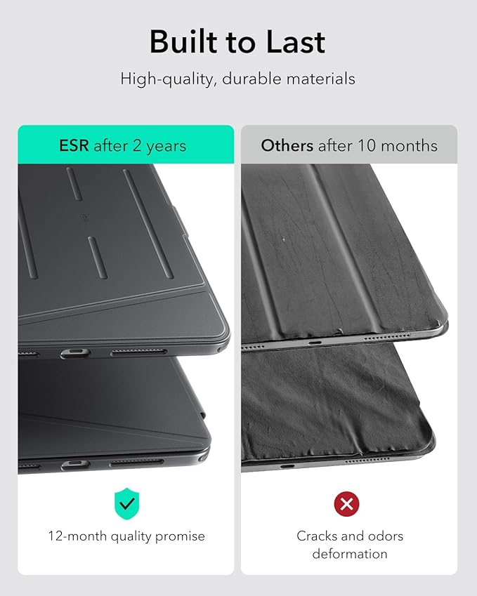 ESR for iPad Pro 11 Inch Case (M5/M4) 2025/2024 Vertical Stand Cover Multi Stand Angles Ultra-Stable Case with Pencil Holder Flip Series Black