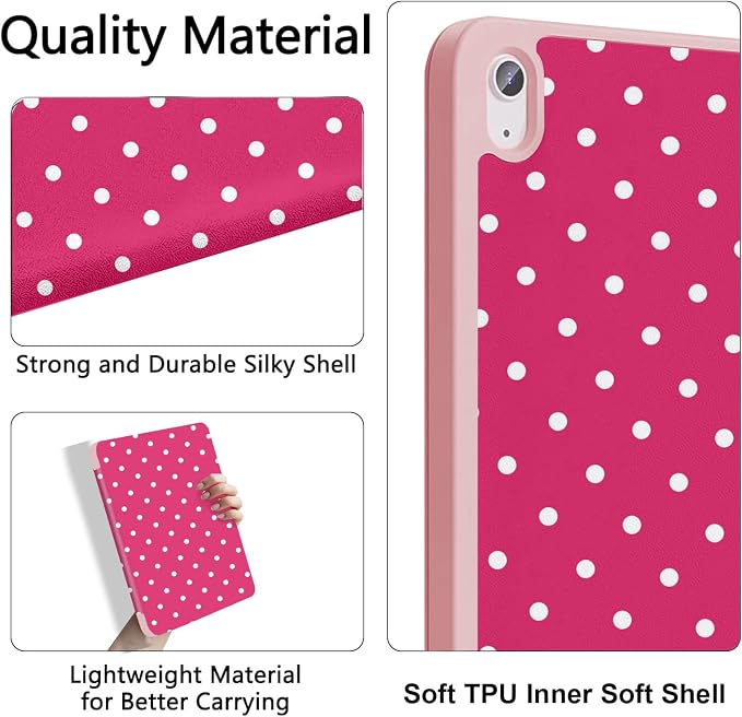 White Polka Dots Rose Red