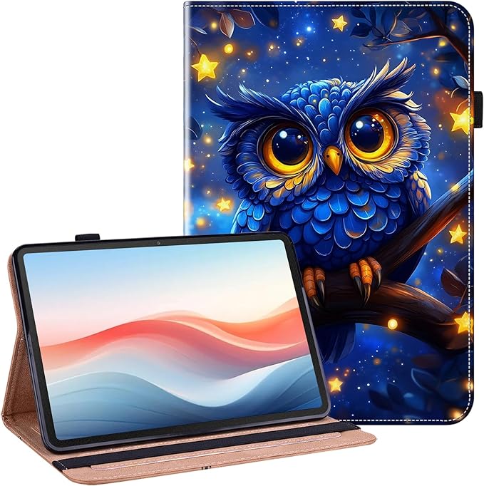 Case for Amazon Fire HD 10 and 10 Plus Tablet (13th/11th Generation 2023/2021 Release) with Multi-Angle Stand and Pen Holder Blue Owl