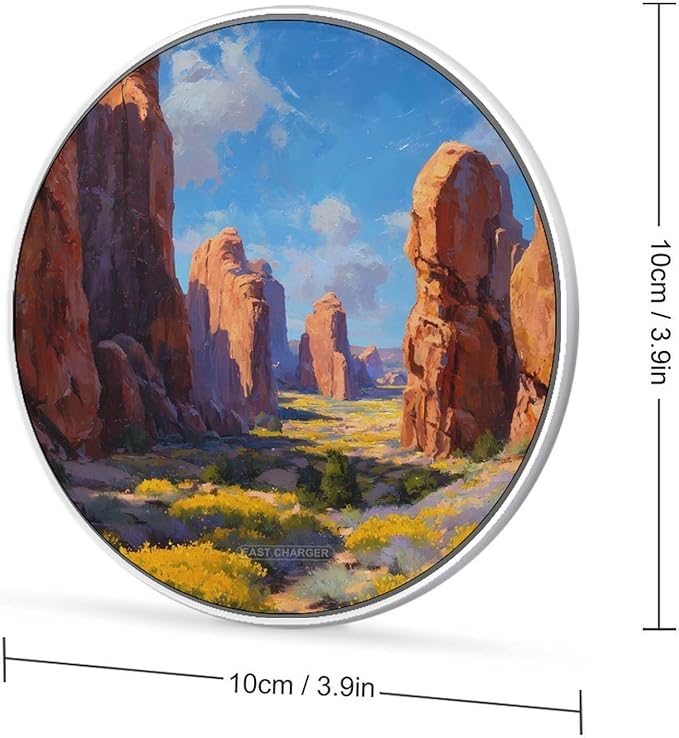 U.S.A. Utah Arches National Park Fast Portable Charger 10W Funny Graphic Phone Charging Pad with USB Cable