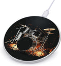 Drummer Wireless Charger Fast Wireless Charging Pad with USB Cable 10W Anti-Slip Magnetic Wireless Charger Portable Slim Charger Puck Travel Charging Station