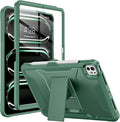 Soke Case for iPad Pro 11 Inch (M5) 2025/ (M4) 2024 with Built-in Screen Protector &amp Kickstand Rugged Full Body Heavy Duty Protective Cover with Pencil Holder - Midnight Green