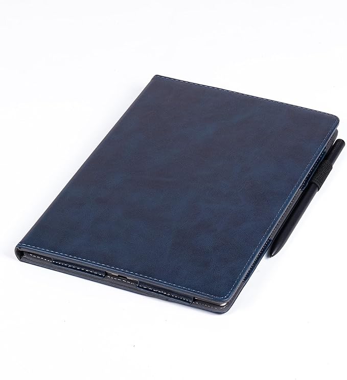 BOZHUORUI Protective Folio Case for iFLYTEK AINOTE 2 10.65-inch Paper TabletMulti-Angle Adjustable StandPremium PU Leather Sleeve Cover with Auto Sleep/Wake &amp Hand Strap (Dark Blue)