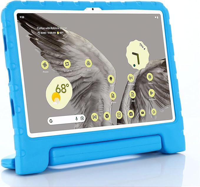 for Google Pixel 10.95 inch 2023 Kids Case Light Weight EVA Full Protection Shockproof Cover Handle Stand Tablet Case CoverBlue