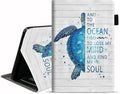 Case for Kindle Fire HD 10/Fire HD 10 Plus Tablet (11th Gen 2021 Released) - Funny Words with Blue Sea Turtle on Rustic Wooden Board Design Slim PU Leather Cover with Auto Sleep Wake