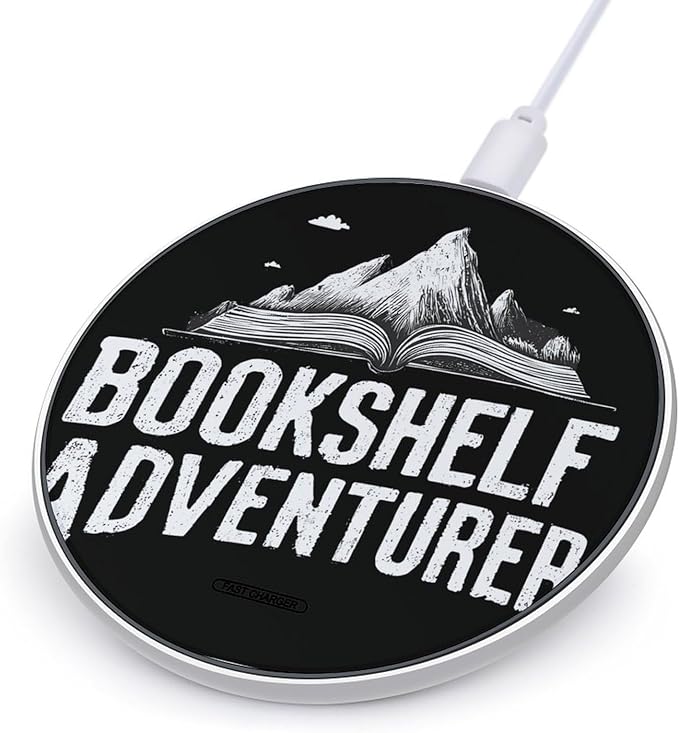 Bookshelf Adventurer Phone Charger Magnetic Charging Pad Anti-Slip with USB Cable